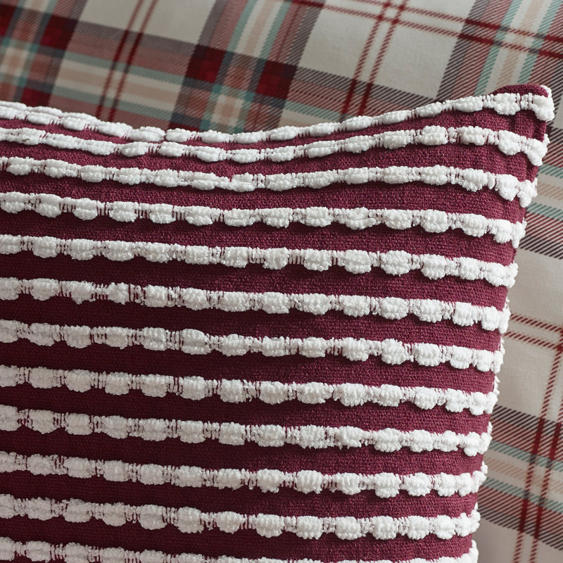 Stab Stitch 43x43cm Cushion with inner, Plum