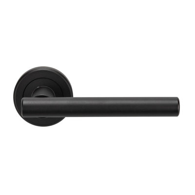 4 Pairs Straight T-Bar Door Handles in Brushed Steel Finish with Spindle and Fixings