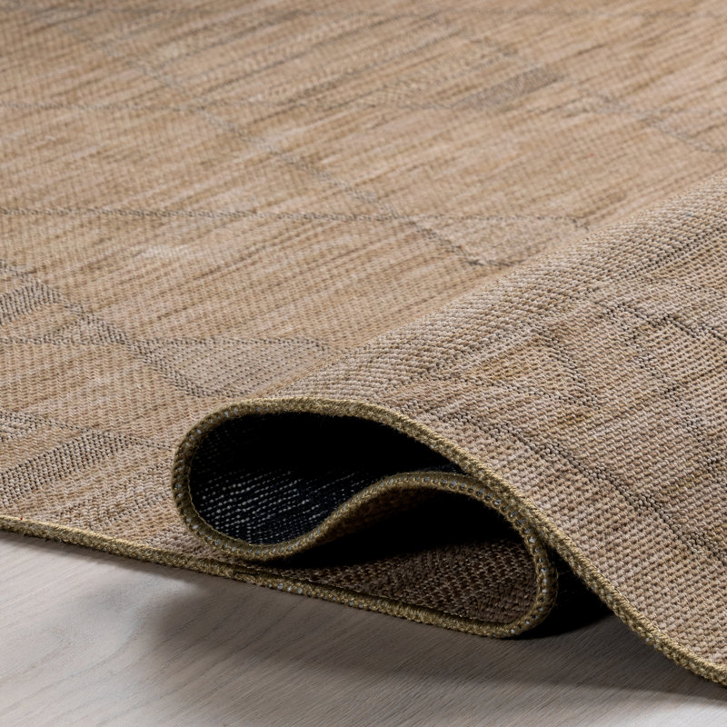 Olive Classic Geometric Machine Washable Area Rug, Rectangle 5' x 8'