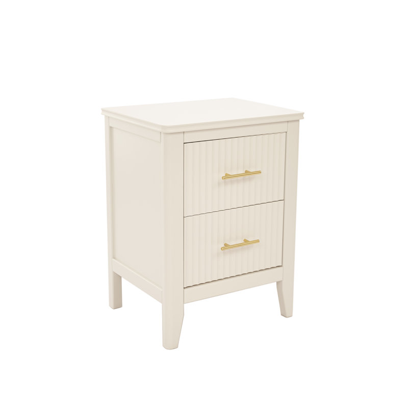 Amilliana 45cm W Bedside Table, White