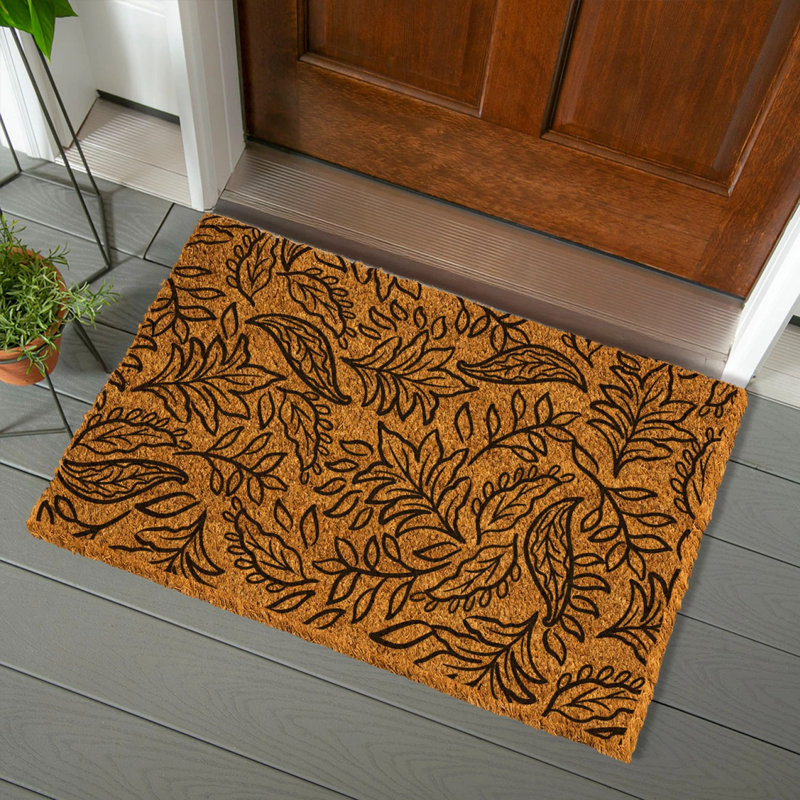 Tapis en fibre de coco Harvest Blossom Jacobean Pumpkin, 36 po x 24 po