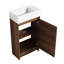 Meuble-lavabo autoportant de 18 po avec lavabo simple. Composition de précision de l'armoire en contreplaqué. Bassin en céramique. Ébène brun pour les petites salles de bain Portes gracieuses à fermeture douce.