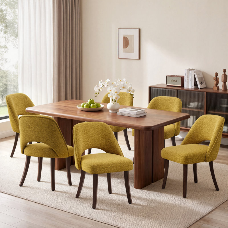49 cm H Fabric Side Chair, Yellow