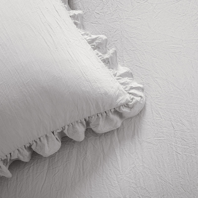 Navy Queen Ruffle Skirt Bedspread Set with Shams