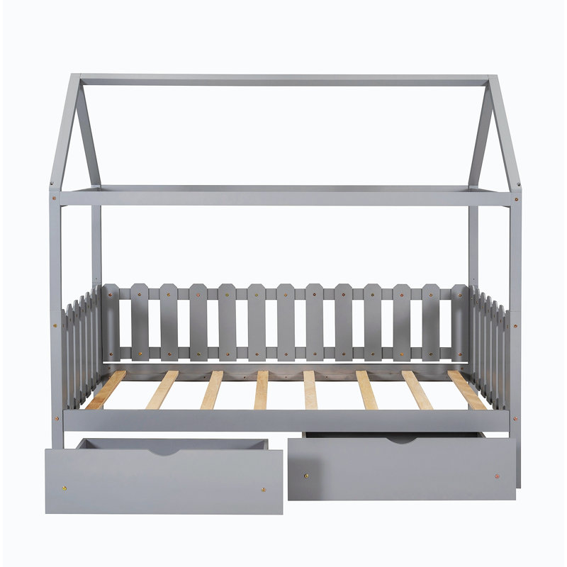 Lit plateforme 70,13 po Osnabrock, gris