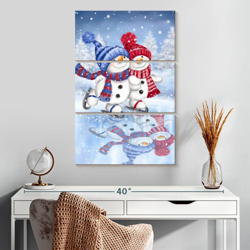 Lelend, bonhomme de neige, patinage en couple, H 32 po x l 20 po