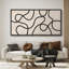 Lignes noires abstraites sur art moderne beige-111696377-100937293