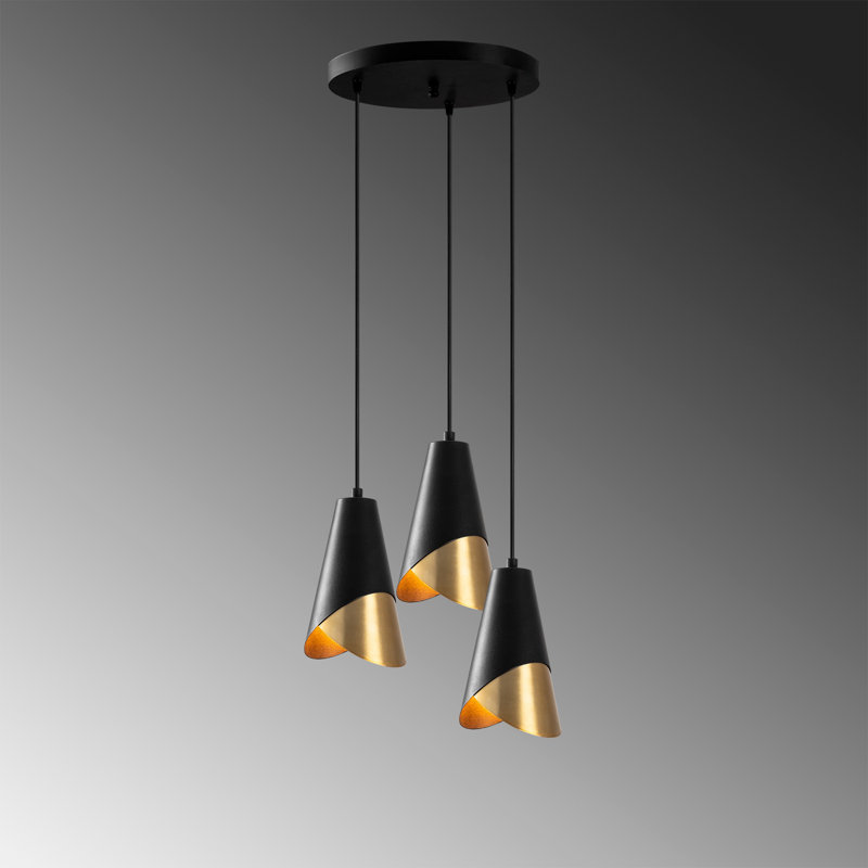 Luminaire suspendu conique à 3 lumières Tunxis