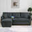 Sectional Bed With Port, Chaise Storage, 3 In Gray Velvet Couch Pull Out And Socket