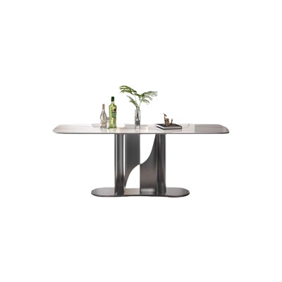 Modern Luxury Rectangular Rock Slab Dining Table