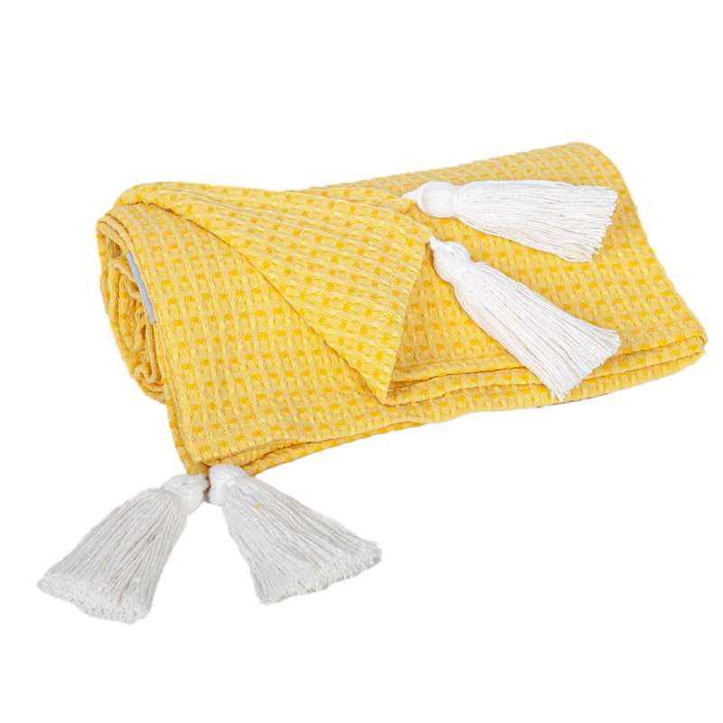 Sunny Yellow Cotton Throw 50" x 60"
