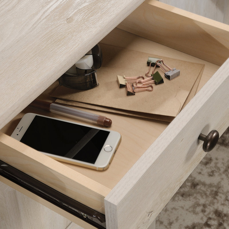 Bureau en L, bureau en bois avec tiroirs