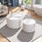 Nesting Coffee Table Set of 2 Round Wooden Coffee Tables Circle Modern Table for Living Room