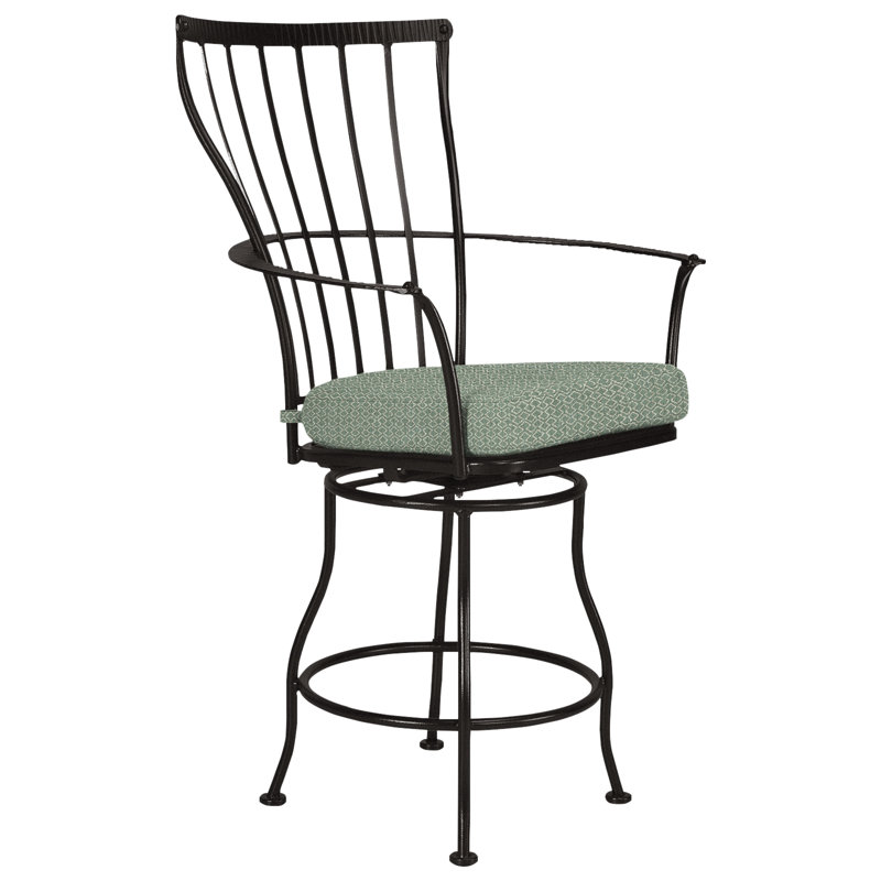 Monterra Outdoor Swivel Bar Stool, Sahara Cafe, Carbon Black, 31.5''