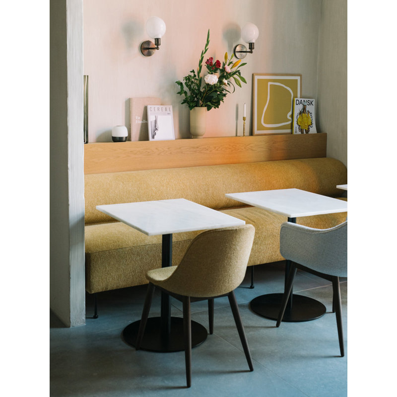 Harbour Dining Chair, Bouclé 02 Acrylic, Dark Stained Oak