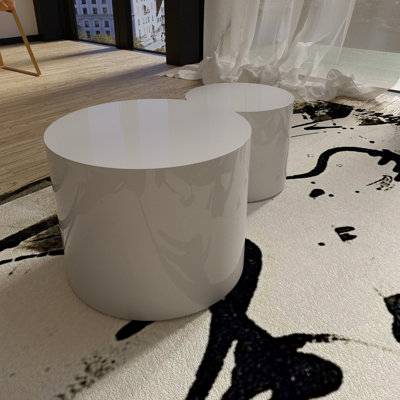 MDF With Ash/Oak/Walnut Veneer Side Table/Coffee Table/End Table/Nesting Table Set Of 2; For Living Room; Office; Bedroom