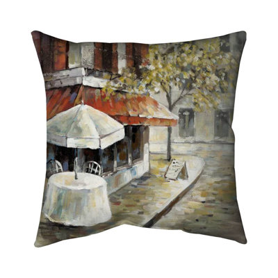 Deserted Sunny Street Contemporary Pillow - Home Decor