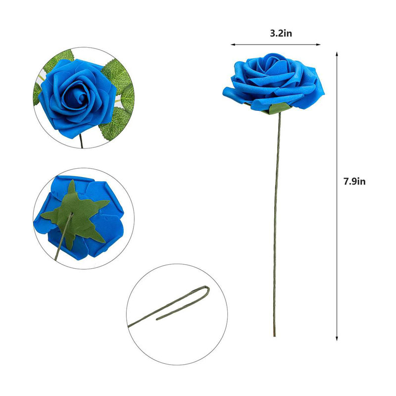 Macias Foam Rose Arrangement, Blue