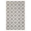 Tapis gris / ivoire touffeté à la main à motif géométrique d'Igna-202954822