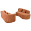 Canapé modulaire courbé de 132 po avec tissu en chenille et ressorts éponge Vargas-120347318
