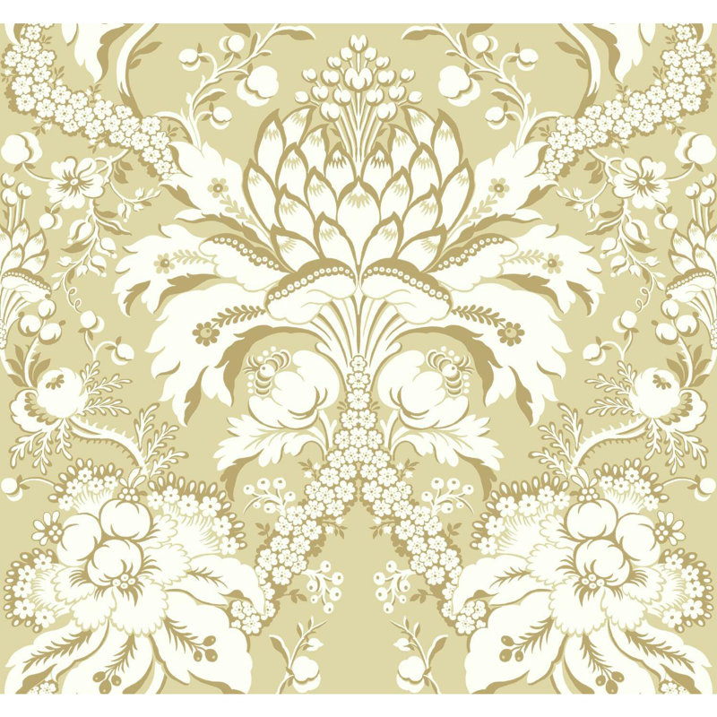Rouleau de papier peint L 27 pi x l 27 po, Beige / or
