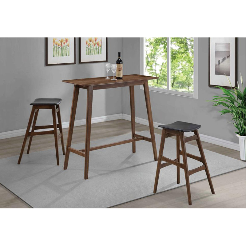 Table rectangulaire en noyer d'hévéa pour une cuisine durable avec des lignes épurées