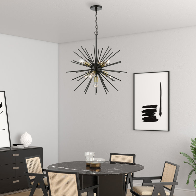 Lustre suspendu Dibesh, Noir brillant / laiton poli