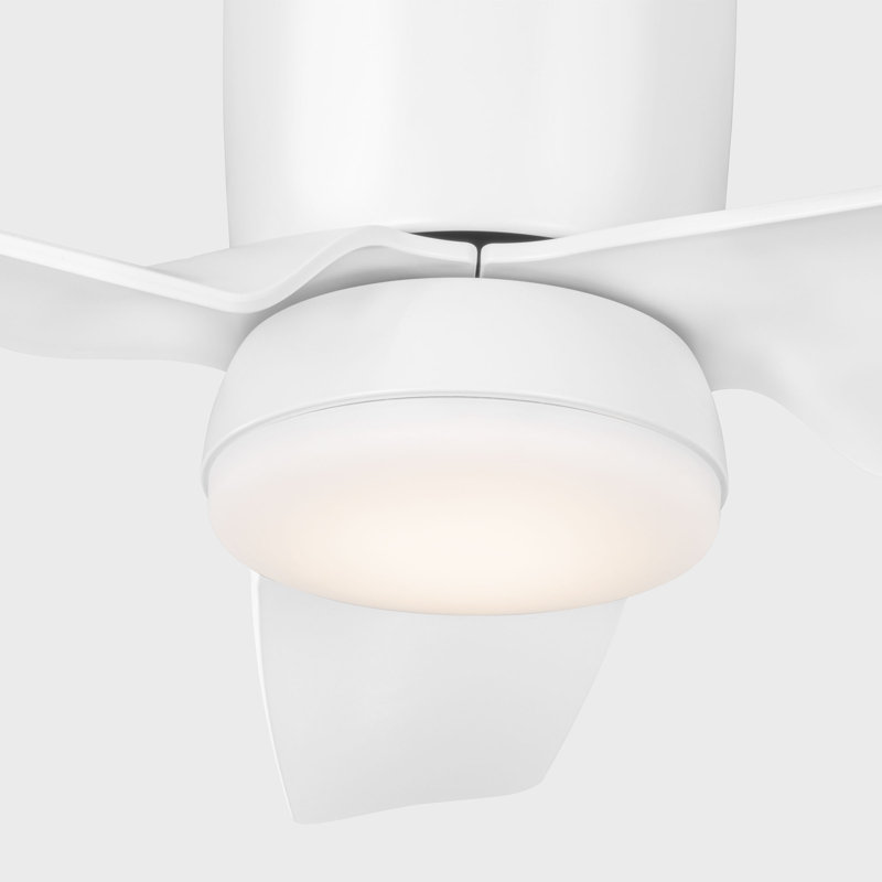 Herdon Indoor Ceiling Fan with Matte White ABS blades and Handheld Remote, Matte White/Matte White