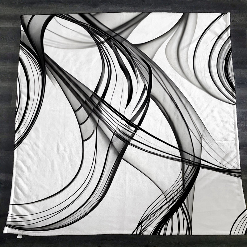 Throw Blanket, 68" W x 80" L, Marble/Abstract, Gray/White