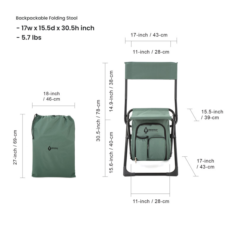 Folding Beach Chair, Green