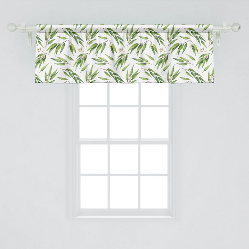 Green Eggshell and White Eucalyptus Satin Valance Set