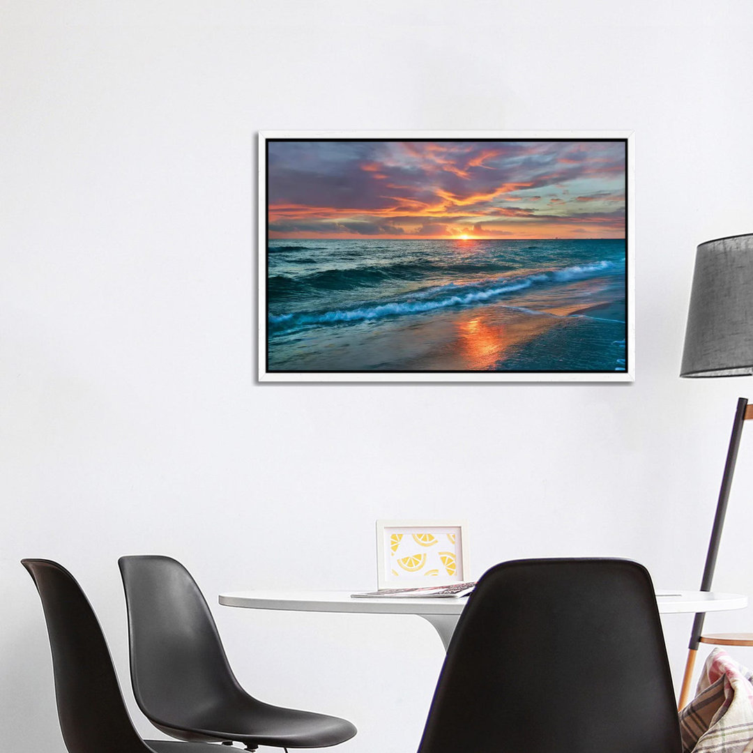 Sunset Over Ocean, Gulf Islands National Seashore, Florida by Tim Fitzharris - Floater Frame Gallery-Wrapped Canvas Giclée on Canvas