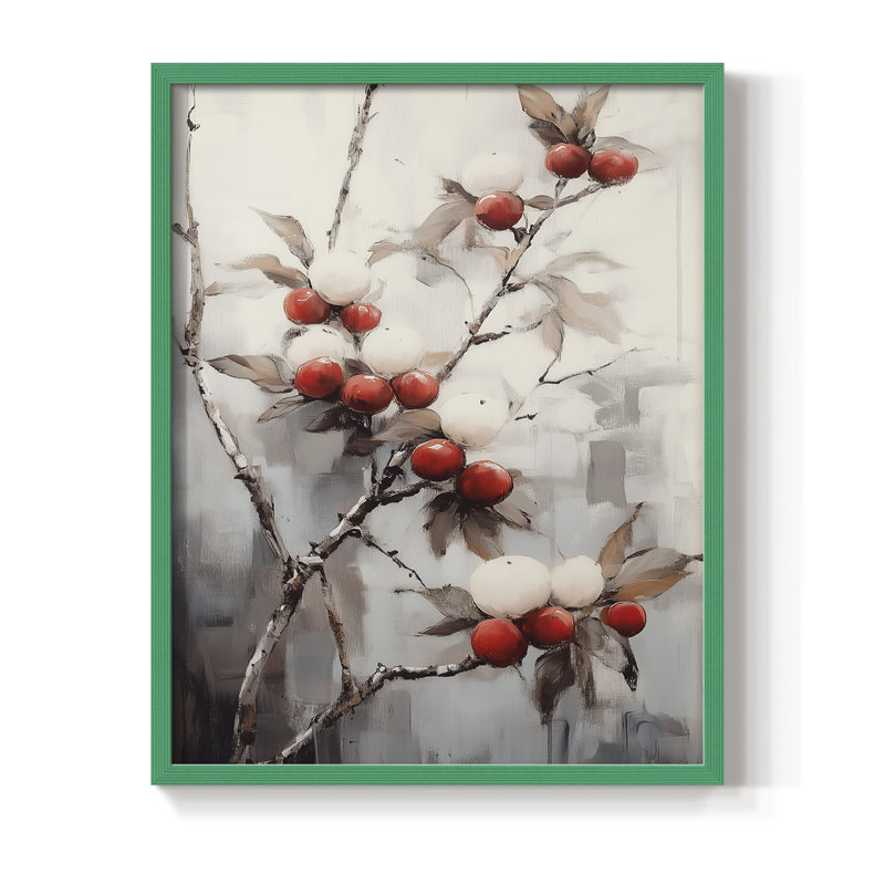 Art des Fêtes de Noël - Série 2 - CECLV, reproduction encadrée - bois massif, Vert, H 15 po x l 12 po