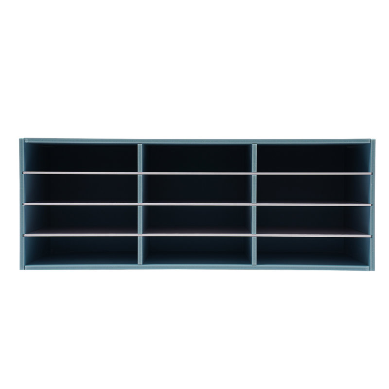 12 classeurs 4 rangées 3 colonnes, Bleu