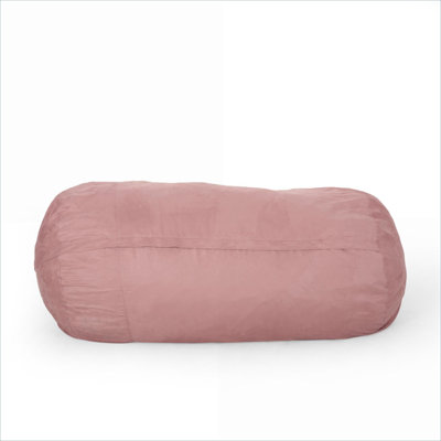 Fauteuil à billes pour le salon intérieur, luxueux fauteuil 2 places cylindrique en microfibre rose doux