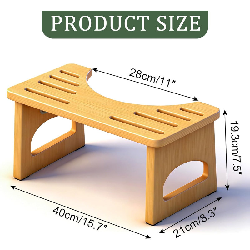 Tabouret de toilette pliable, tabouret de merde de 7 pouces pour la salle de bain