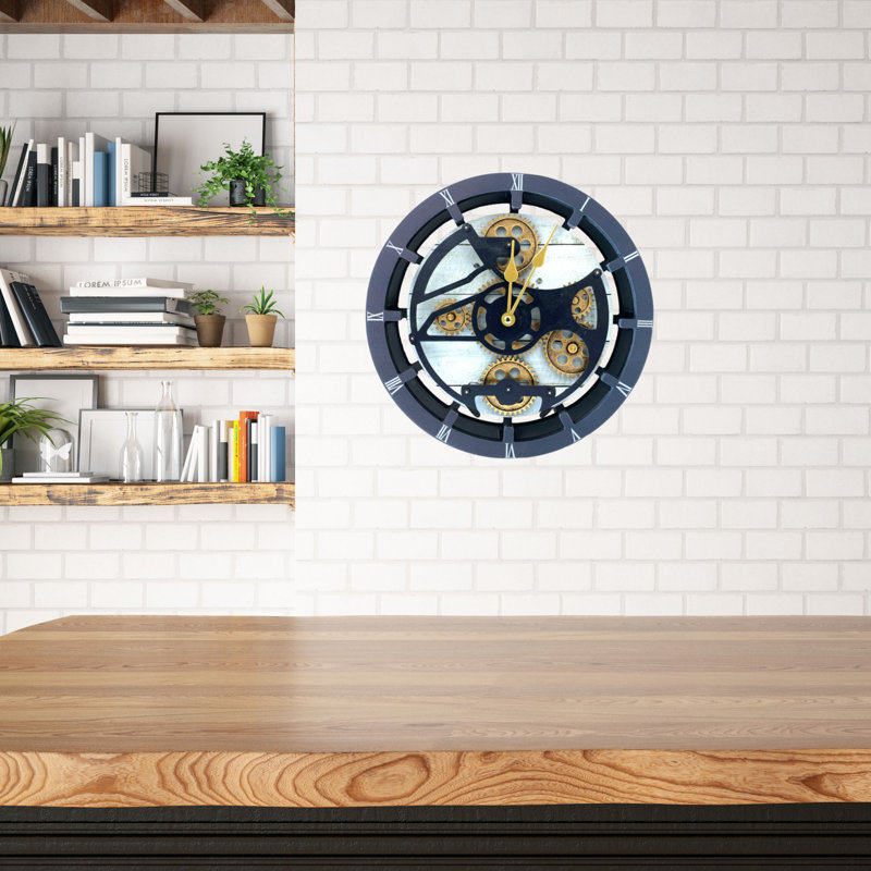 Wood Wall Clock, White Farmhouse