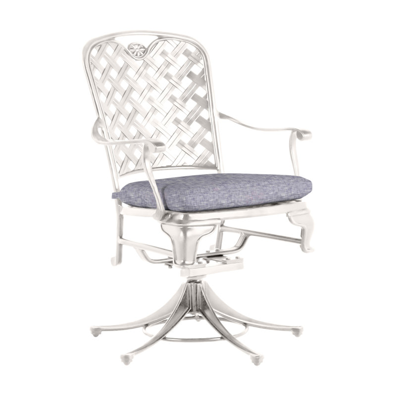 Outdoor Provance Rocking Metal Chair with Cushions, No Welt, Chalk, Bali Pearl