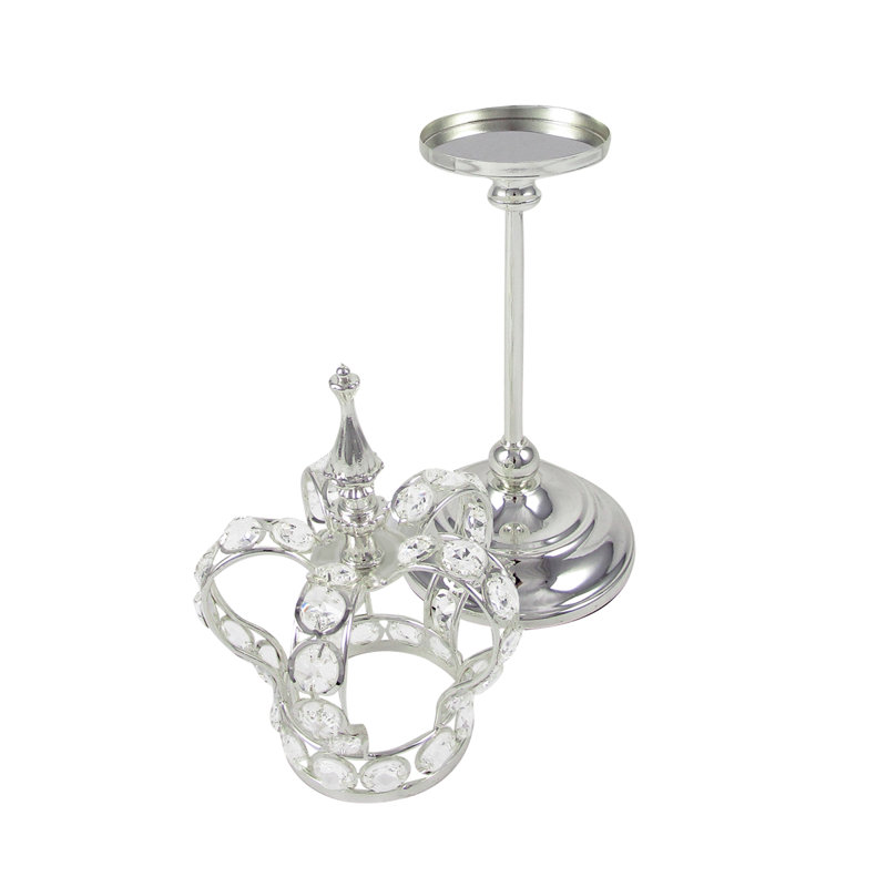 Couronne de perles en cristal avec support Brunner, Argent, H 15 po x l 5 po x P 5 po