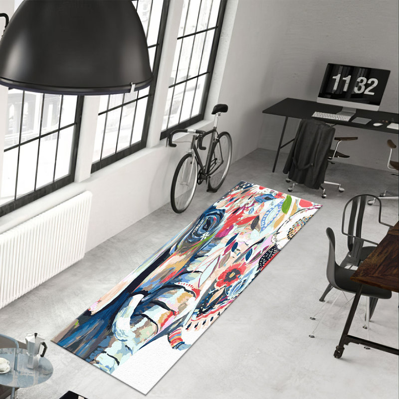 Tapis à motif floral non tissé Floral Elegance, Tapis de couloir 3 pi 3 po x 9 pi 2 po