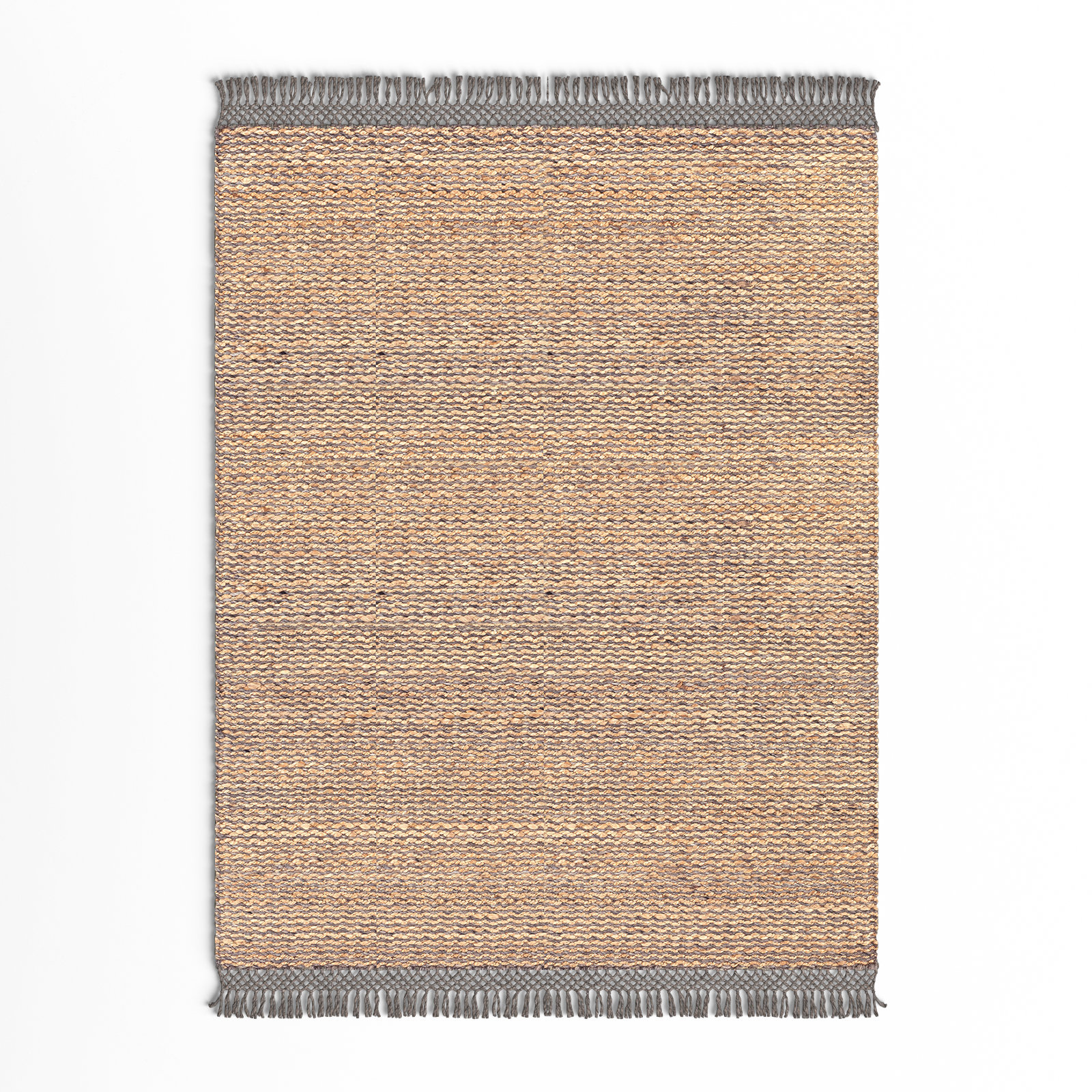 Blume Tan Charcoal Hand-Woven Jute Rug, Rectangle 10' x 14'