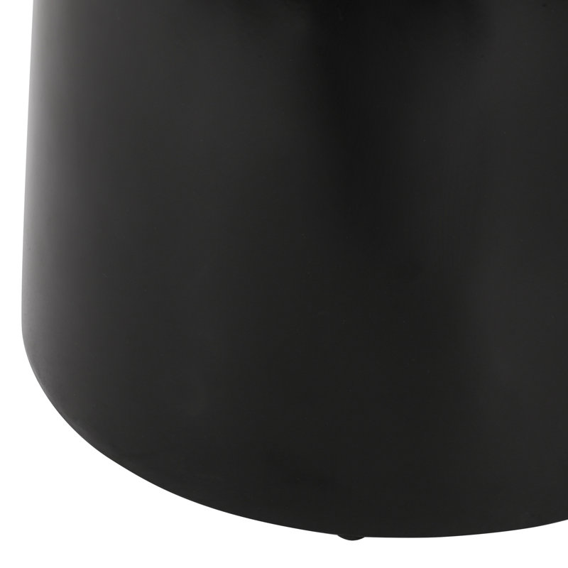 Grande table de bout d'extérieur moderne en métal - fer noir avec piédestal évasé et structure stable, 15 po x 15 po x 21,11 po, piédestal prêt à l'emploi, aucun assemblage requis