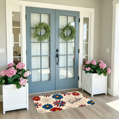 Tapis d'entrée Patriotic Daisy Freedom Print 20 po x 32 po