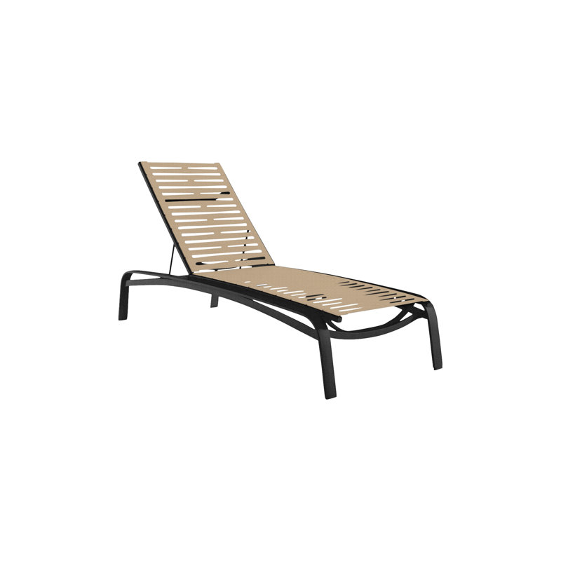 Laguna Beach EZ Span™ Outdoor Rust-Resistant Metal Chaise Lounge, Obsidian, Sonora