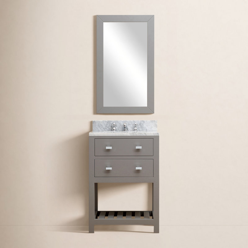 Madalyn 24" Single Bathroom Vanity Set with Mirror, Gray
