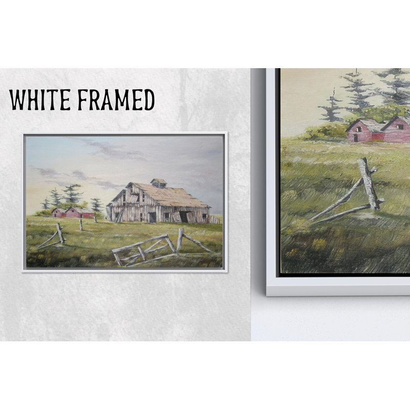 Paysage de grange: art mural ferme, toile imprimée, 1P, 63,1 po H x 102,4 po l