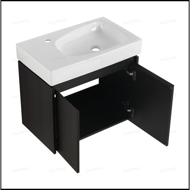 Ensemble de meuble-lavabo mural 24 po, Gris foncé