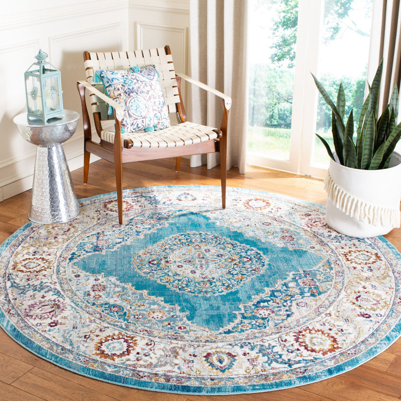 Stalter Performance Oriental Rug, Round 6'5"