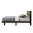 Weathered Gray Finish And Brown Fabric Queen Bed, Upholstery Hb, Low Profile Structure, 12 Slats With 4 Support Legs, No Box Spring Needed, 8" Mattress Suitable, Wood Rubber Particle Board Veneer
