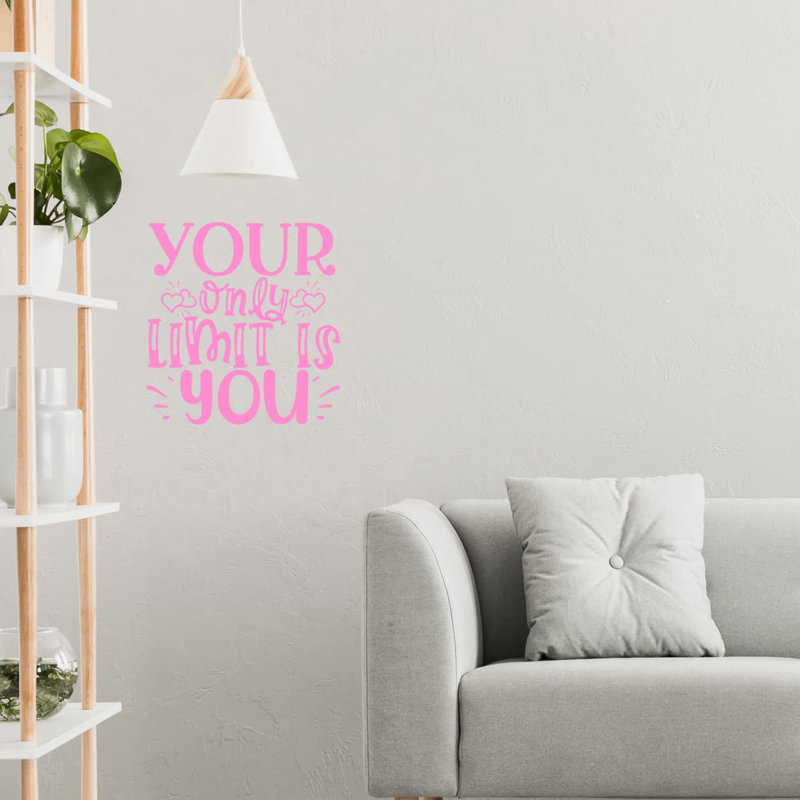 Adhésif décoratif «Your Only Limit is You», H 18 po x l 18 po, Rose